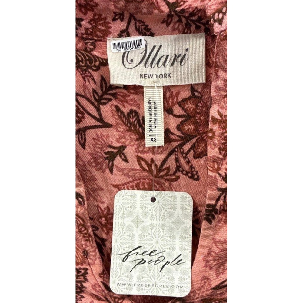 Anthropologie Ollari Rose Garden Embroidered Dress Pink Floral Mini XS NWT - Picture 5 of 6